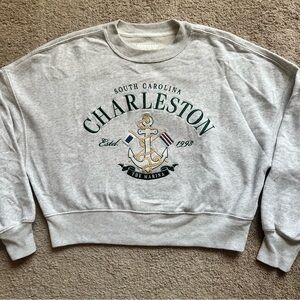 Abercrombie Women’s Sunday Crew Charleston Sweatshirt in Light Grey Sz XS